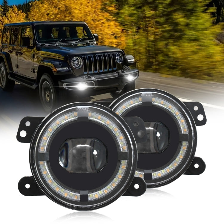 For Jeep Wrangler JK 2 Door 2007-2015 Y5 4 inch 1 Pair Light Guide Single Lens Fog Light(Yellow White) - Fog / Driving Lights by PMC TechLife | Online Shopping South Africa | PMC TechLife | Buy Now Pay Later Mobicred