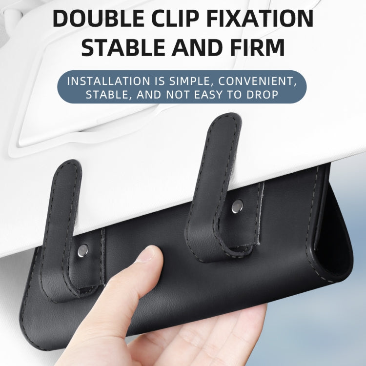 3064 Napa Texture Leather Car Glasses Storage Bag(Olive Green) - Sunglasses & Glasses Clips by PMC TechLife | Online Shopping South Africa | PMC TechLife | Buy Now Pay Later Mobicred