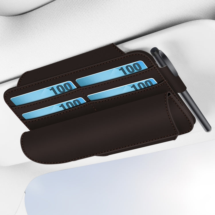 3073 Napa Texture Leather Car Removable Glasses Storage Bag(Brown) - free shipping - PMC TechLife - Order now!