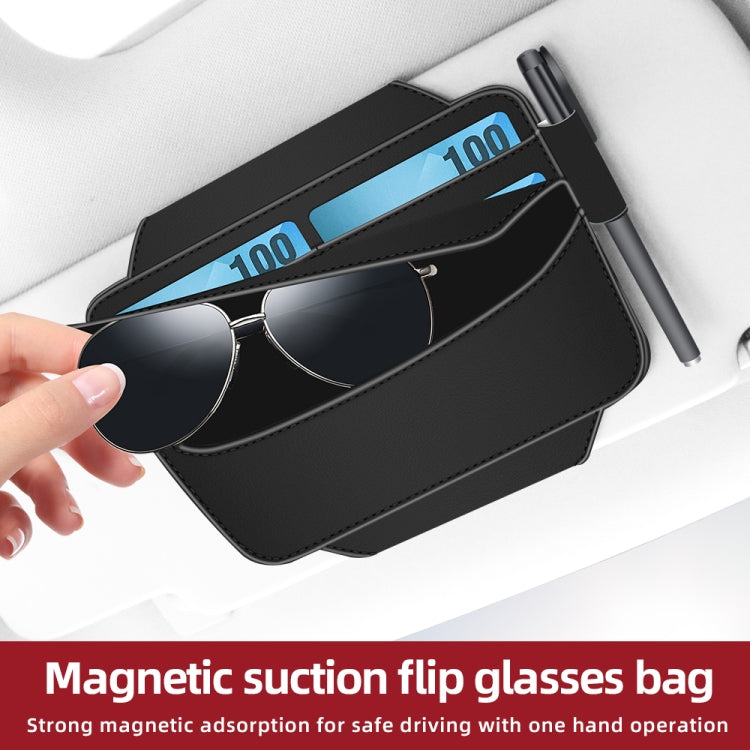 3073 Napa Texture Leather Car Removable Glasses Storage Bag(Black) - free shipping - PMC TechLife - Order now!