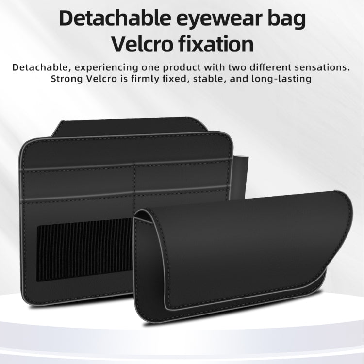 3073 Napa Texture Leather Car Removable Glasses Storage Bag(Black) - free shipping - PMC TechLife - Order now!