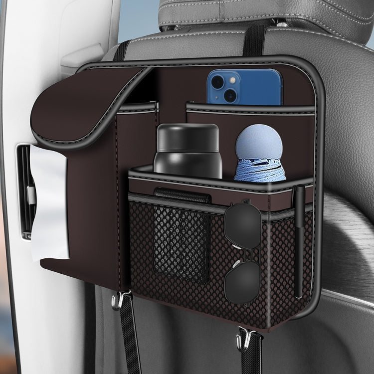 3087 Napa Texture Leather Car Seat Back Storage Bag(Brown) - Stowing Tidying by PMC TechLife | Online Shopping South Africa | PMC TechLife | Buy Now Pay Later Mobicred