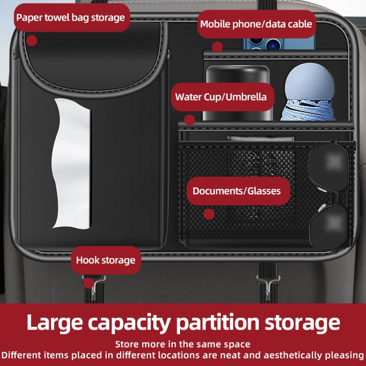 3087 Napa Texture Leather Car Seat Back Storage Bag(Red) - Stowing Tidying by PMC TechLife | Online Shopping South Africa | PMC TechLife | Buy Now Pay Later Mobicred