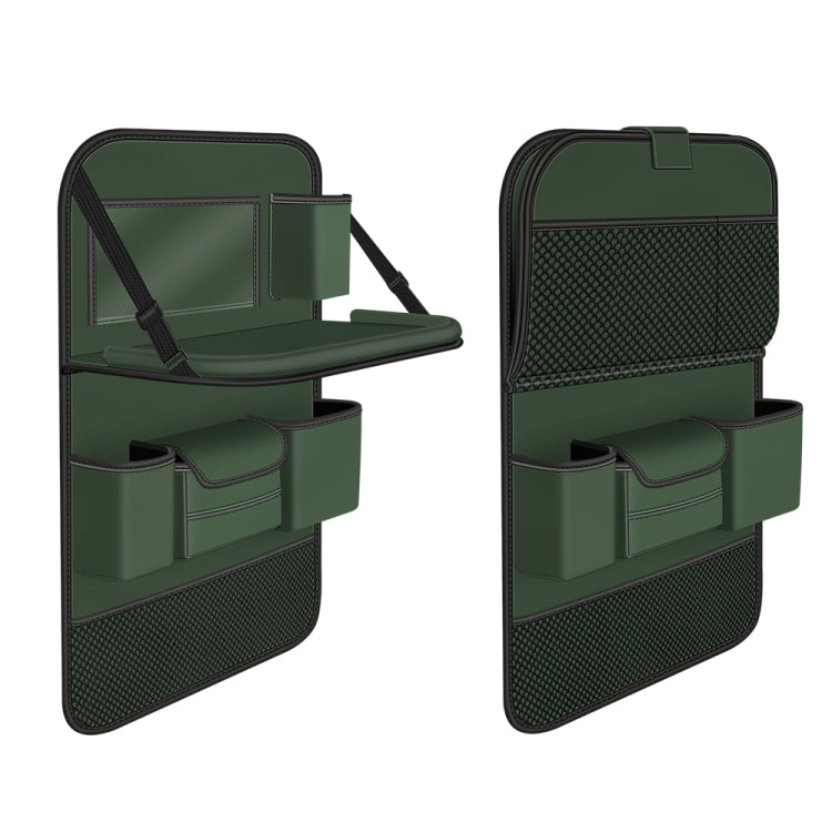 4041 Napa Texture Leather Car Seat Back Storage Bag Folding Dining Table(Olive Green) - free shipping - PMC TechLife - Order now!