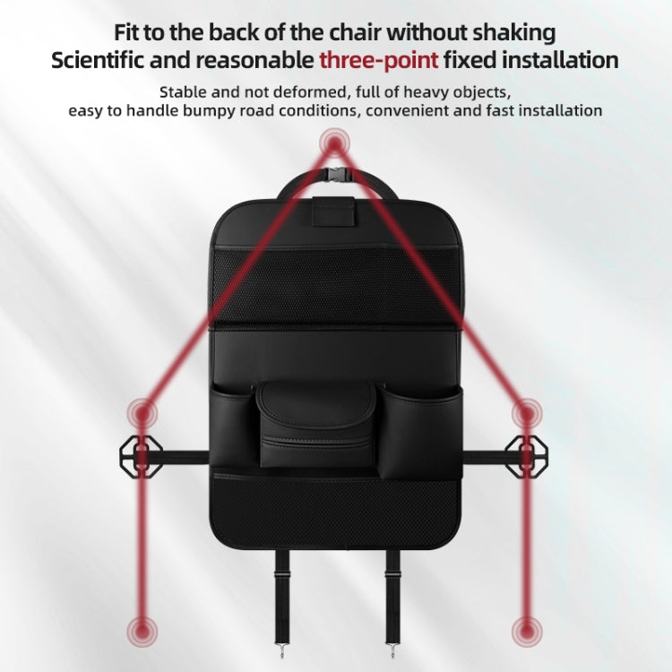 4041 Napa Texture Leather Car Seat Back Storage Bag Folding Dining Table(Olive Green) - free shipping - PMC TechLife - Order now!