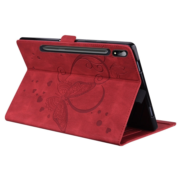 For Samsung Galaxy Tab S9 FE+ Love Butterfly Embossed Leather Tablet Case(Red) - free shipping - PMC Jewellery - Order now!