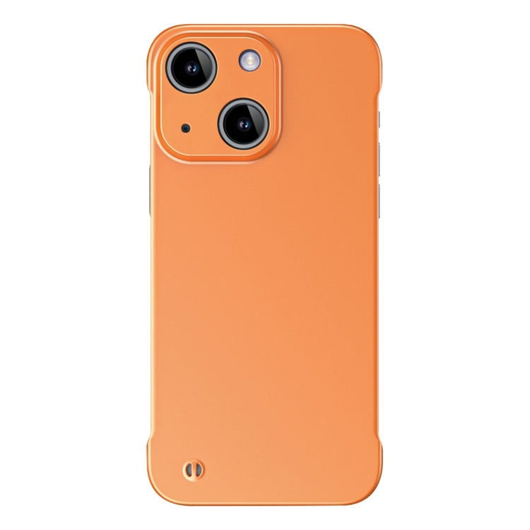 For iPhone 13 mini Frameless Metallic Paint Hybrid PC Phone Case(Orange) - free shipping - PMC Jewellery - Order now!