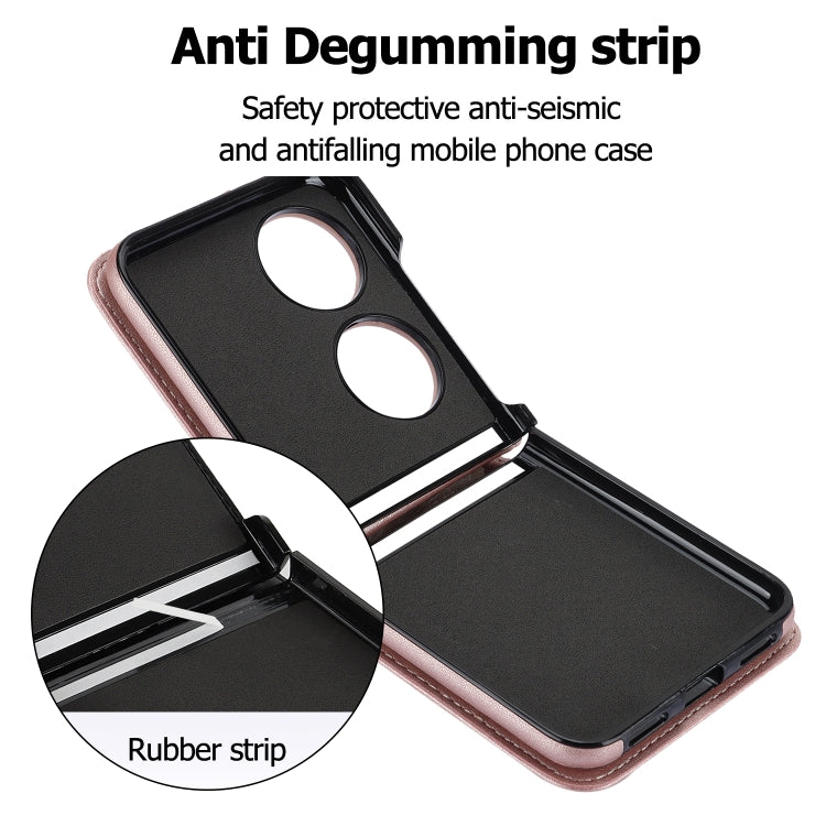 For Huawei P50 Pocket Rhombic Texture Card Bag Phone Case with Dual Lanyard(Rose Gold) - Huawei Cases by PMC TechLife | Online Shopping South Africa | PMC TechLife | Buy Now Pay Later Mobicred