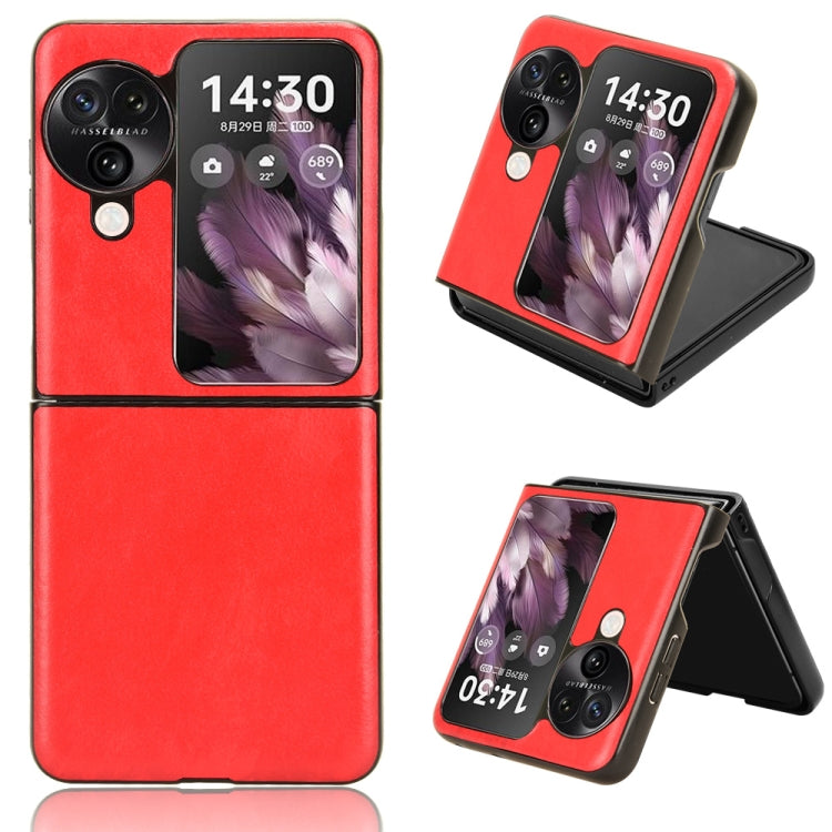 For OPPO Find N3 Flip Litchi Texture Back Cover Phone Case(Red) - Find N3 Flip Cases by PMC TechLife | Online Shopping South Africa | PMC TechLife | Buy Now Pay Later Mobicred