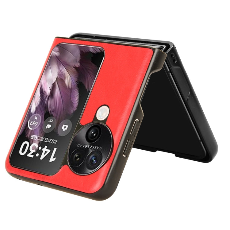 For OPPO Find N3 Flip Litchi Texture Back Cover Phone Case(Red) - Find N3 Flip Cases by PMC TechLife | Online Shopping South Africa | PMC TechLife | Buy Now Pay Later Mobicred