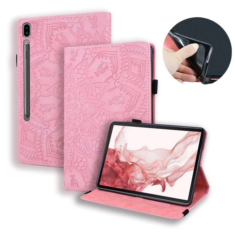 For Samsung Galaxy Tab S9 FE+ Calf Texture Embossed Leather Tablet Case(Pink) - free shipping - PMC Jewellery - Order now!
