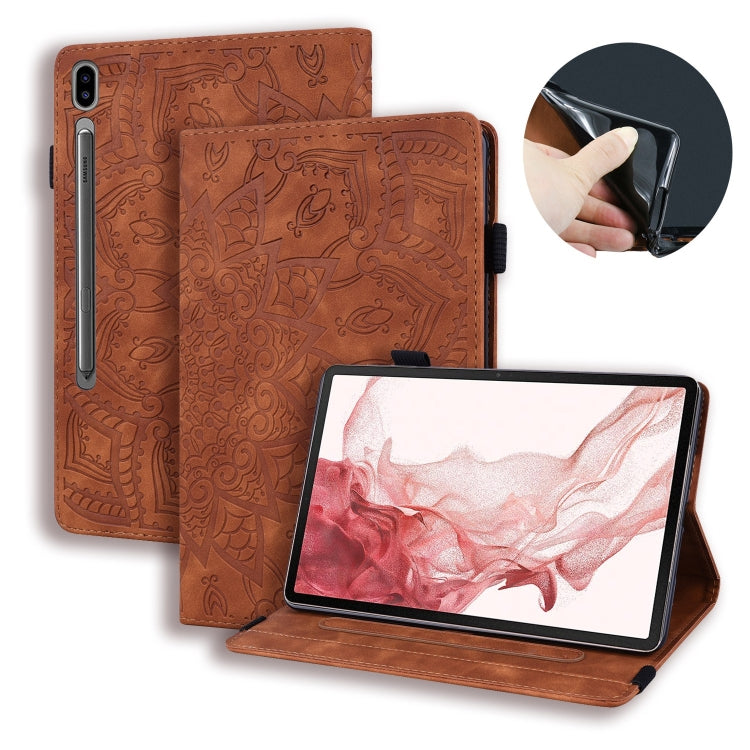 For Samsung Galaxy Tab S9 Ultra Calf Texture Embossed Leather Tablet Case(Brown) - free shipping - PMC TechLife - Order now!