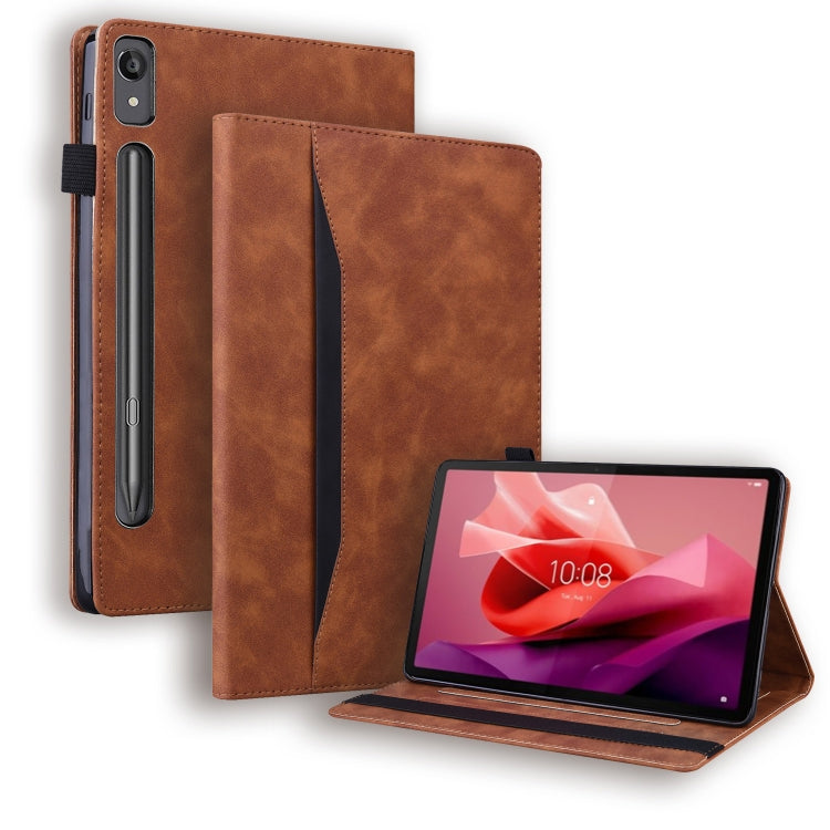 For Lenovo Tab P12 12.7 Splicing Shockproof Leather Tablet Case(Brown) - Lenovo by PMC TechLife | Online Shopping South Africa | PMC TechLife | Buy Now Pay Later Mobicred