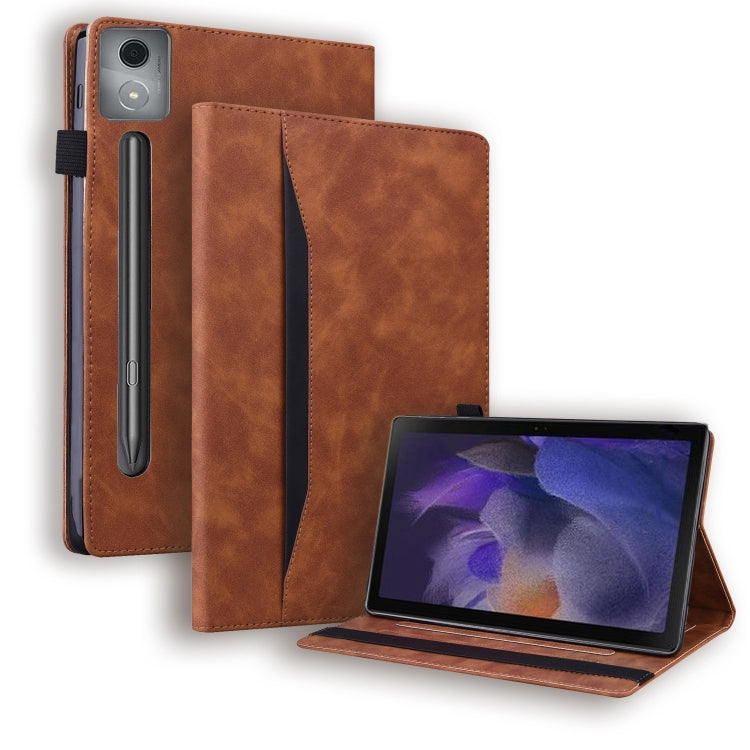 For Lenovo Xiaoxin Pad Pro 12.7 Splicing Shockproof Leather Tablet Case(Brown) - Lenovo by PMC TechLife | Online Shopping South Africa | PMC TechLife | Buy Now Pay Later Mobicred