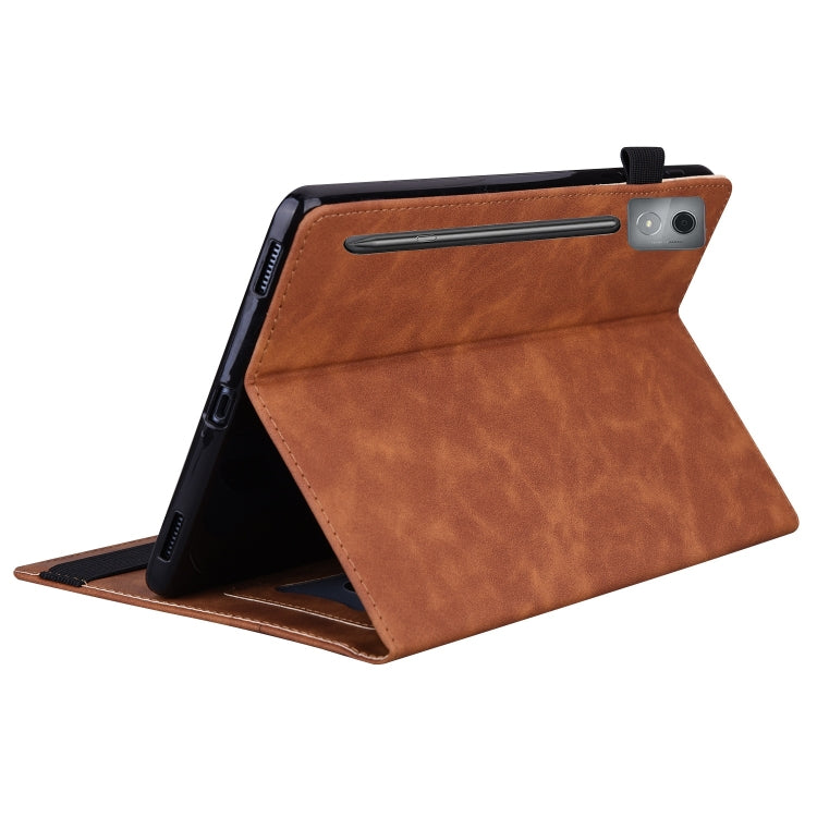 For Lenovo Xiaoxin Pad Pro 12.7 Splicing Shockproof Leather Tablet Case(Brown) - Lenovo by PMC TechLife | Online Shopping South Africa | PMC TechLife | Buy Now Pay Later Mobicred
