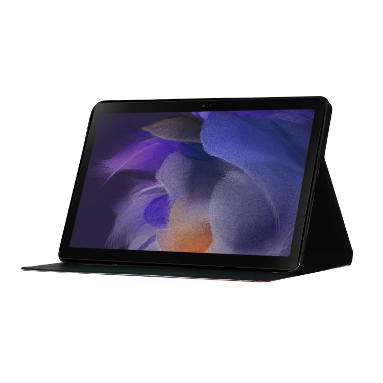 For Samsung Galaxy Tab A9+ Flower Pattern Horizontal Flip PU Tablet Case with Sleep / Wake-up Function(Blue Flower On White) - Galaxy Tab A9+ by PMC TechLife | Online Shopping South Africa | PMC TechLife