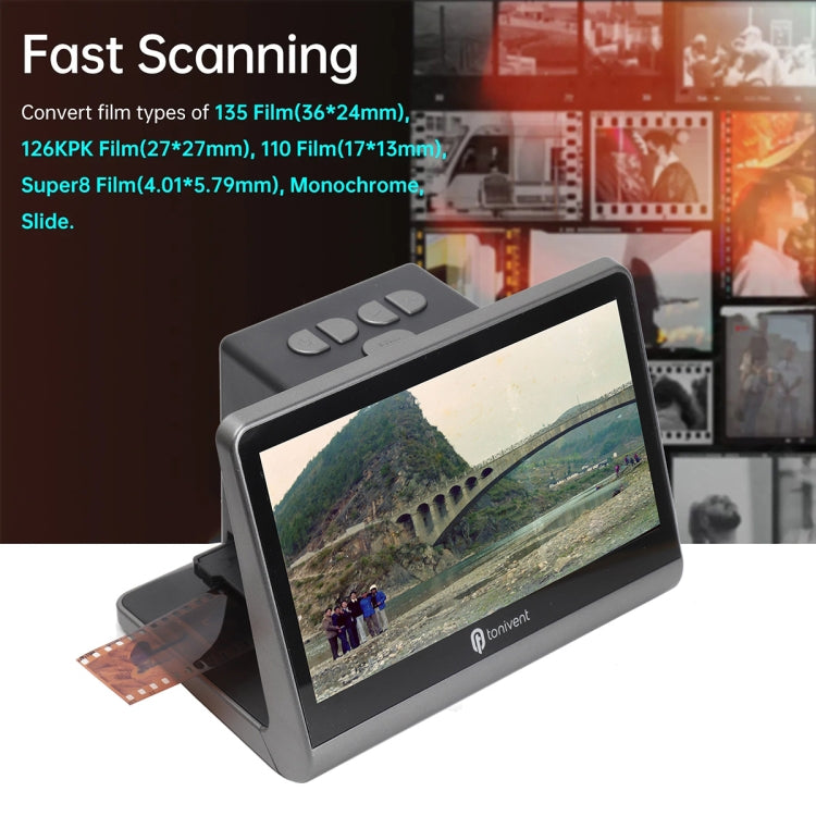 Tonivent TON172 24-48 Mega Pixels 7 inch HD Screen Film Scanner(EU Plug) - Portable Scanner by PMC TechLife | Online Shopping South Africa | PMC TechLife | Buy Now Pay Later Mobicred