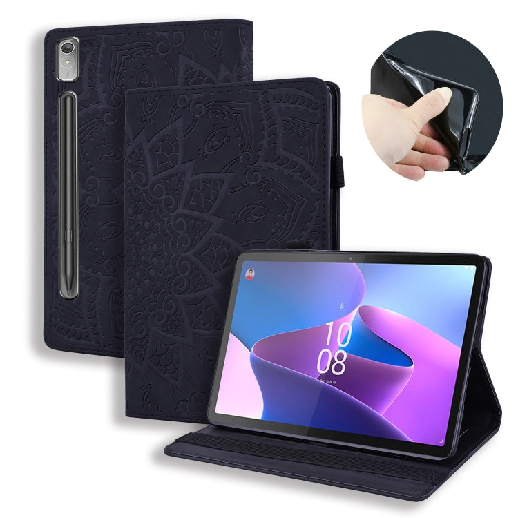 For Lenovo Tab P12 12.7 Calf Texture Embossed Leather Tablet Case(Black) - Lenovo by PMC TechLife | Online Shopping South Africa | PMC TechLife | Buy Now Pay Later Mobicred