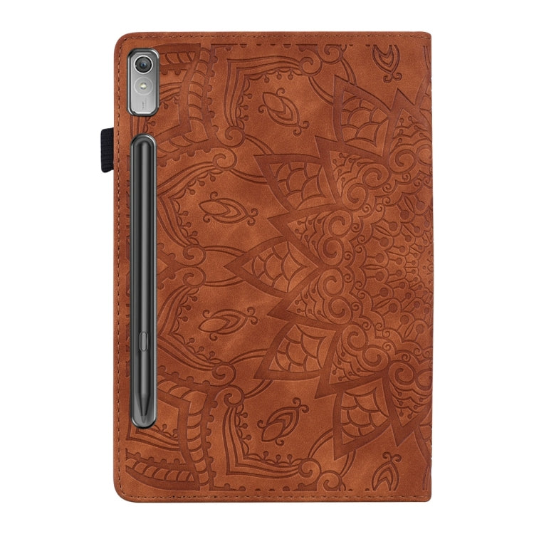 For Lenovo Tab P12 12.7 Calf Texture Embossed Leather Tablet Case(Brown) - Lenovo by PMC TechLife | Online Shopping South Africa | PMC TechLife | Buy Now Pay Later Mobicred