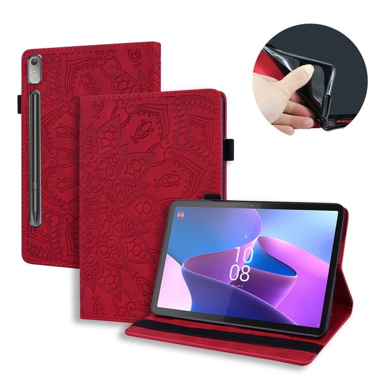 For Lenovo Tab P12 12.7 Calf Texture Embossed Leather Tablet Case(Red) - Lenovo by PMC TechLife | Online Shopping South Africa | PMC TechLife | Buy Now Pay Later Mobicred