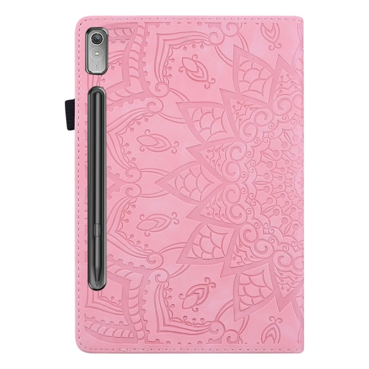 For Lenovo Tab P12 12.7 Calf Texture Embossed Leather Tablet Case(Pink) - Lenovo by PMC TechLife | Online Shopping South Africa | PMC TechLife | Buy Now Pay Later Mobicred