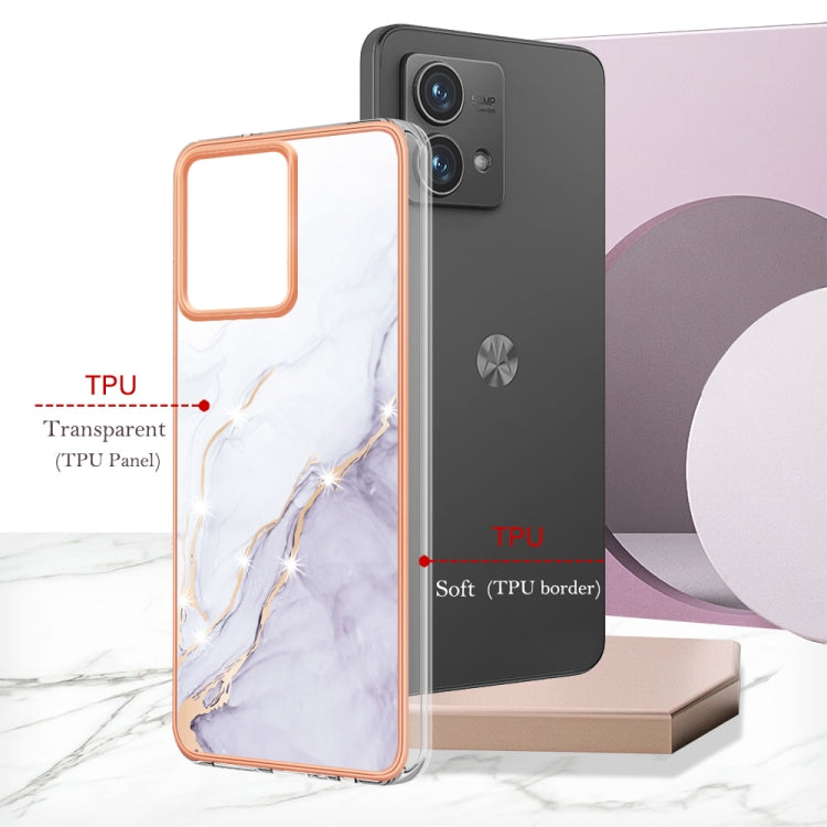 For Motorola Moto G84 Electroplating Marble Dual-side IMD Phone Case(White 006) - Motorola Cases by PMC TechLife | Online Shopping South Africa | PMC TechLife | Buy Now Pay Later Mobicred
