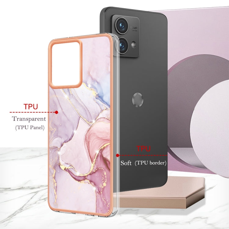 For Motorola Moto G84 Electroplating Marble Dual-side IMD Phone Case(Rose Gold 005) - Motorola Cases by PMC TechLife | Online Shopping South Africa | PMC TechLife | Buy Now Pay Later Mobicred