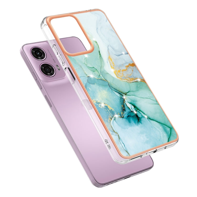 For Motorola Moto G24 4G / G04 4G Electroplating Marble Dual-side IMD Phone Case(Green 003) - free shipping - PMC TechLife - Order now!