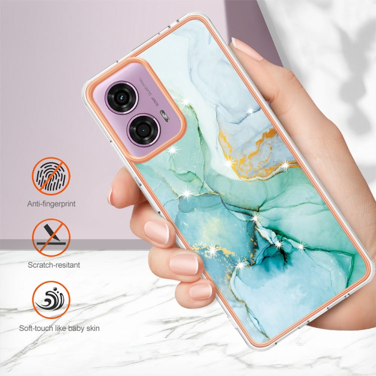 For Motorola Moto G24 4G / G04 4G Electroplating Marble Dual-side IMD Phone Case(Green 003) - free shipping - PMC TechLife - Order now!