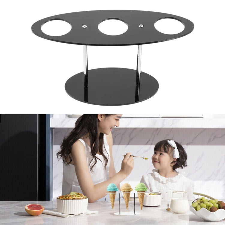 YX035 Acrylic Ice Cream Cone Rack Ice Cream Display Stand(Black) - free shipping - PMc TechLife - Order now!