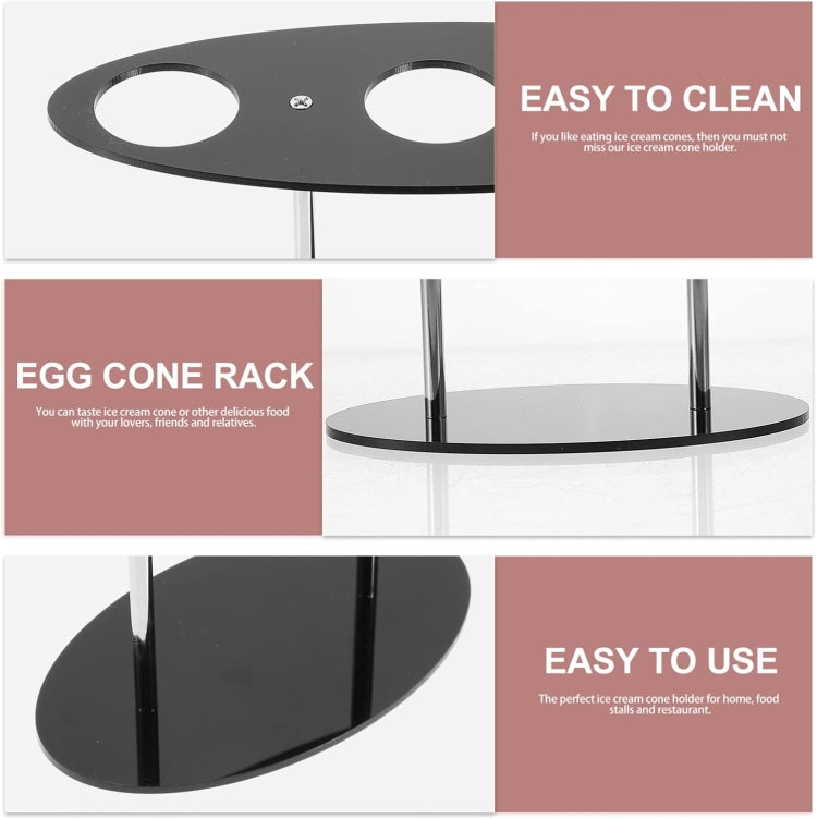 YX035 Acrylic Ice Cream Cone Rack Ice Cream Display Stand(Black) - free shipping - PMc TechLife - Order now!