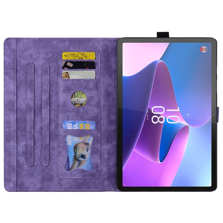 For Lenovo Tab P12 12.7 Cartoon Sakura Cat Embossed Leather Tablet Case(Purple) - free shipping - PMC TechLife - Order now!