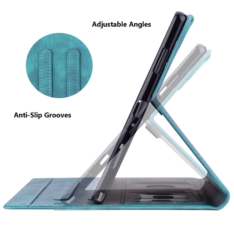 For Lenovo Tab M10 3rd Gen Cartoon Sakura Cat Embossed Leather Tablet Case(Green) - Lenovo by PMC TechLife | Online Shopping South Africa | PMC TechLife | Buy Now Pay Later Mobicred