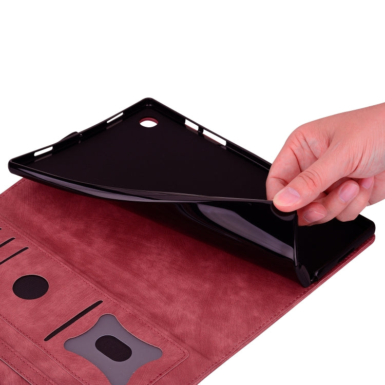 For Lenovo Tab M11 / Xiaoxin Pad 11 2024 Cartoon Sakura Cat Embossed Leather Tablet Case(Red) - Lenovo by PMC TechLife | Online Shopping South Africa | PMC TechLife | Buy Now Pay Later Mobicred