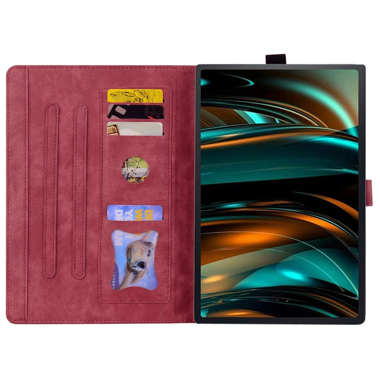 For Lenovo Tab K11 Plus / M11 Plus Cartoon Sakura Cat Embossed Leather Tablet Case(Red) - free shipping - PMC TechLife - Order now!