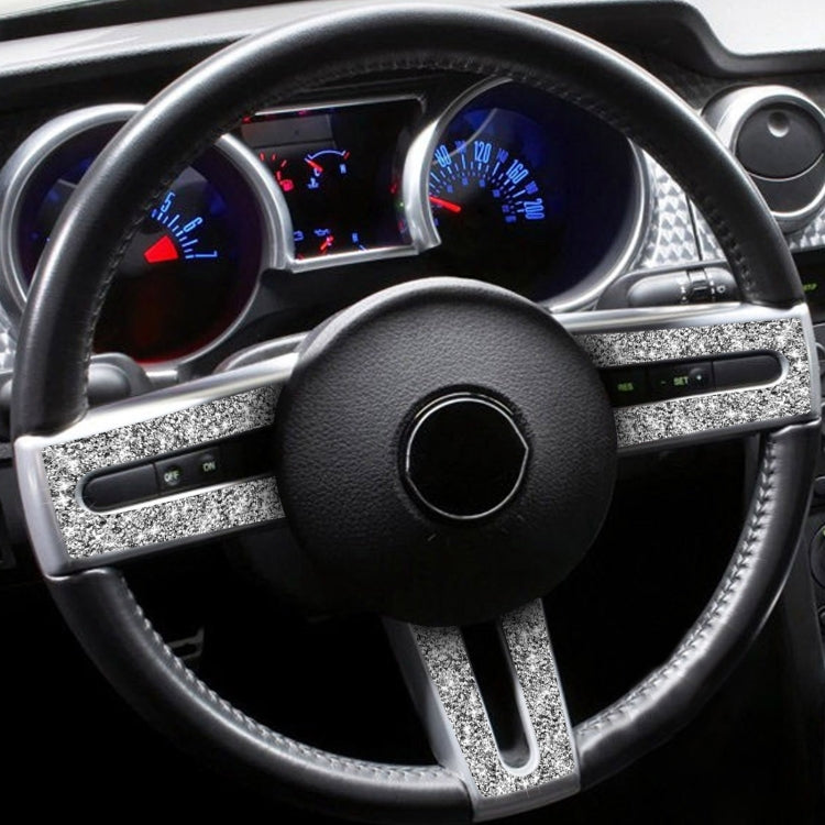 For Ford Mustang 2005-2009 3 in 1 Car Steering Wheel Diamond Decorative Sticker, Left Drive - Car Interior Mouldings by PMC TechLife | Online Shopping South Africa | PMC TechLife | Buy Now Pay Later Mobicred