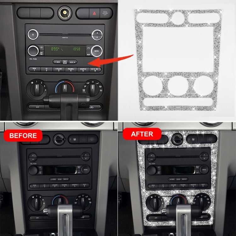 For Ford Mustang 2005-2009 Car Air Conditioning Control Panel Diamond Decorative Sticker, Left Drive - Car Interior Mouldings by PMC TechLife | Online Shopping South Africa | PMC TechLife | Buy Now Pay Later Mobicred