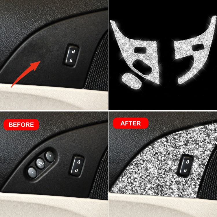 For Chevrolet Corvette C6 2005-2013 Car Door Lock Panel Diamond Decorative Sticker, Left Drive - Car Interior Mouldings by PMC TechLife | Online Shopping South Africa | PMC TechLife | Buy Now Pay Later Mobicred