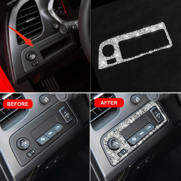 For Chevrolet Corvette C7 2014-2019 Car Headlight Switch Frame Diamond Decorative Sticker, Left Drive - Car Interior Mouldings by PMC TechLife | Online Shopping South Africa | PMC TechLife | Buy Now Pay Later Mobicred