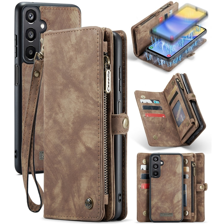 For Samsung Galaxy A15 5G CaseMe 008 Multifunctional Zipper Wallet Leather Phone Case with Lanyard(Brown) - free shipping - PMC Jewellery - Order now!