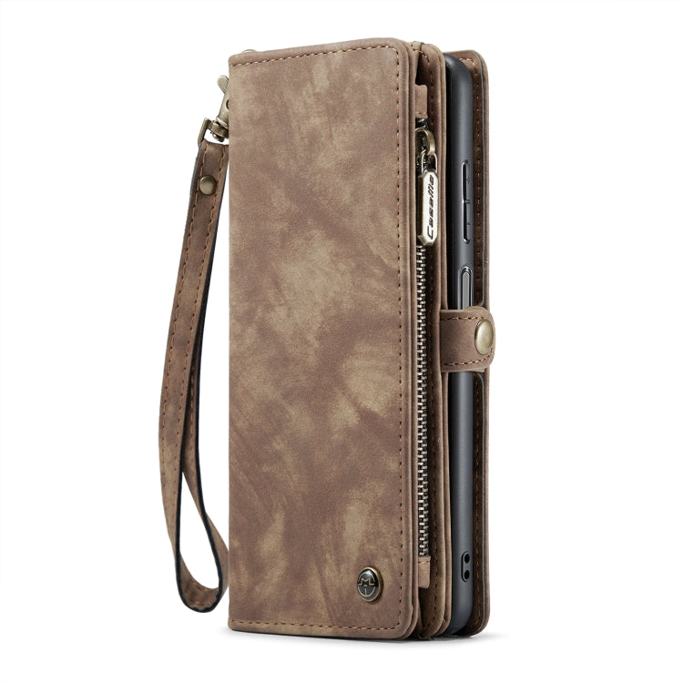 For Samsung Galaxy A15 5G CaseMe 008 Multifunctional Zipper Wallet Leather Phone Case with Lanyard(Brown) - free shipping - PMC Jewellery - Order now!