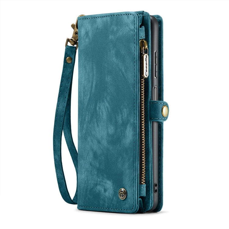 For Samsung Galaxy A15 5G CaseMe 008 Multifunctional Zipper Wallet Leather Phone Case with Lanyard(Blue) - free shipping - PMC Jewellery - Order now!