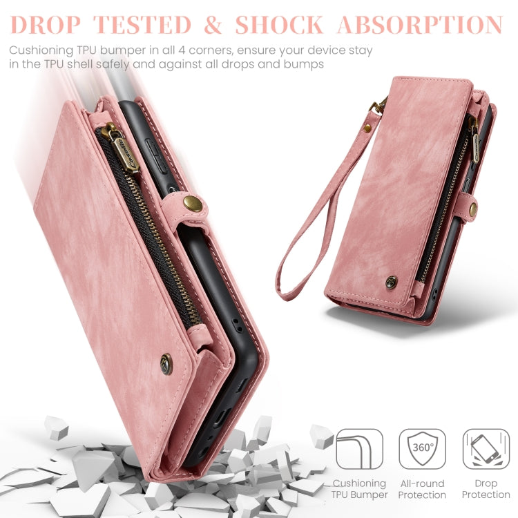 For Samsung Galaxy A15 5G CaseMe 008 Multifunctional Zipper Wallet Leather Phone Case with Lanyard(Pink) - free shipping - PMC Jewellery - Order now!