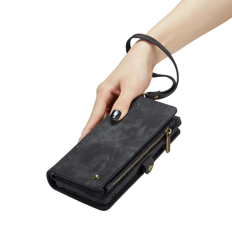 For Samsung Galaxy A25 4G CaseMe 008 Multifunctional Zipper Wallet Leather Phone Case with Lanyard(Black) - free shipping - PMC Jewellery - Order now!