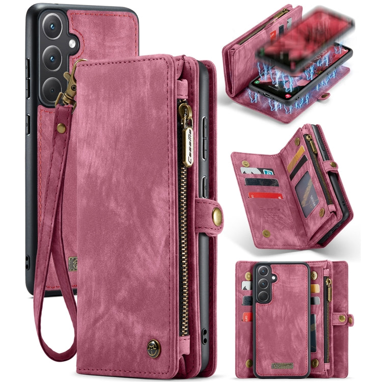 For Samsung Galaxy A35 5G CaseMe 008 Multifunctional Zipper Wallet Leather Phone Case with Lanyard(Red) - free shipping - PMC Jewellery - Order now!