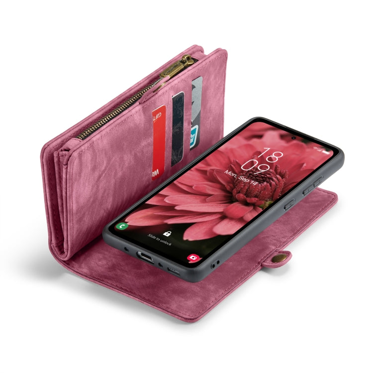 For Samsung Galaxy A35 5G CaseMe 008 Multifunctional Zipper Wallet Leather Phone Case with Lanyard(Red) - free shipping - PMC Jewellery - Order now!