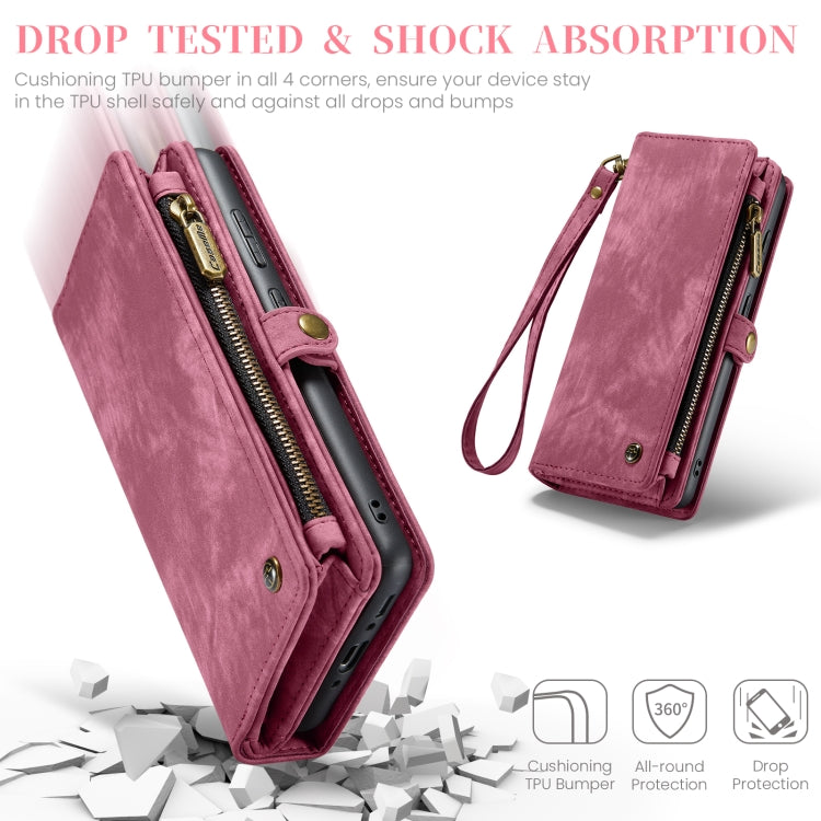 For Samsung Galaxy A35 5G CaseMe 008 Multifunctional Zipper Wallet Leather Phone Case with Lanyard(Red) - free shipping - PMC Jewellery - Order now!