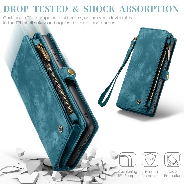 For Samsung Galaxy A35 5G CaseMe 008 Multifunctional Zipper Wallet Leather Phone Case with Lanyard(Blue) - free shipping - PMC Jewellery - Order now!