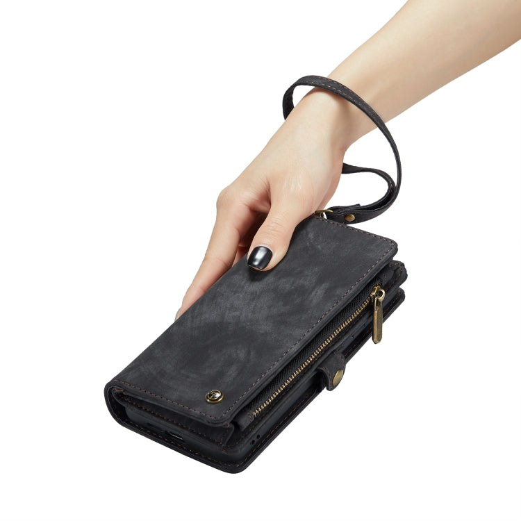For Samsung Galaxy A55 5G CaseMe 008 Multifunctional Zipper Wallet Leather Phone Case with Lanyard(Black) - free shipping - PMC Jewellery - Order now!