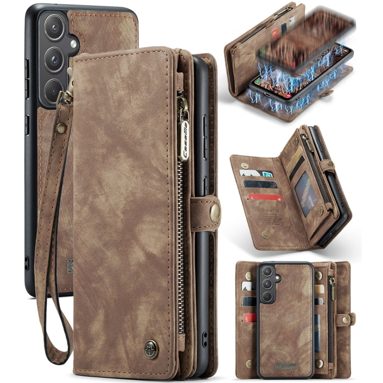 For Samsung Galaxy A55 5G CaseMe 008 Multifunctional Zipper Wallet Leather Phone Case with Lanyard(Brown) - free shipping - PMC Jewellery - Order now!